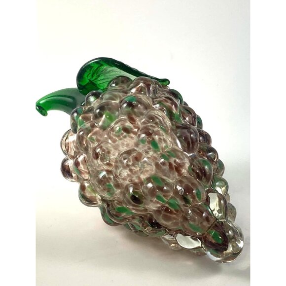 Hand Blown Grapes Paperweight Purple and Green Vintage Murano Style - Picture 6 of 7